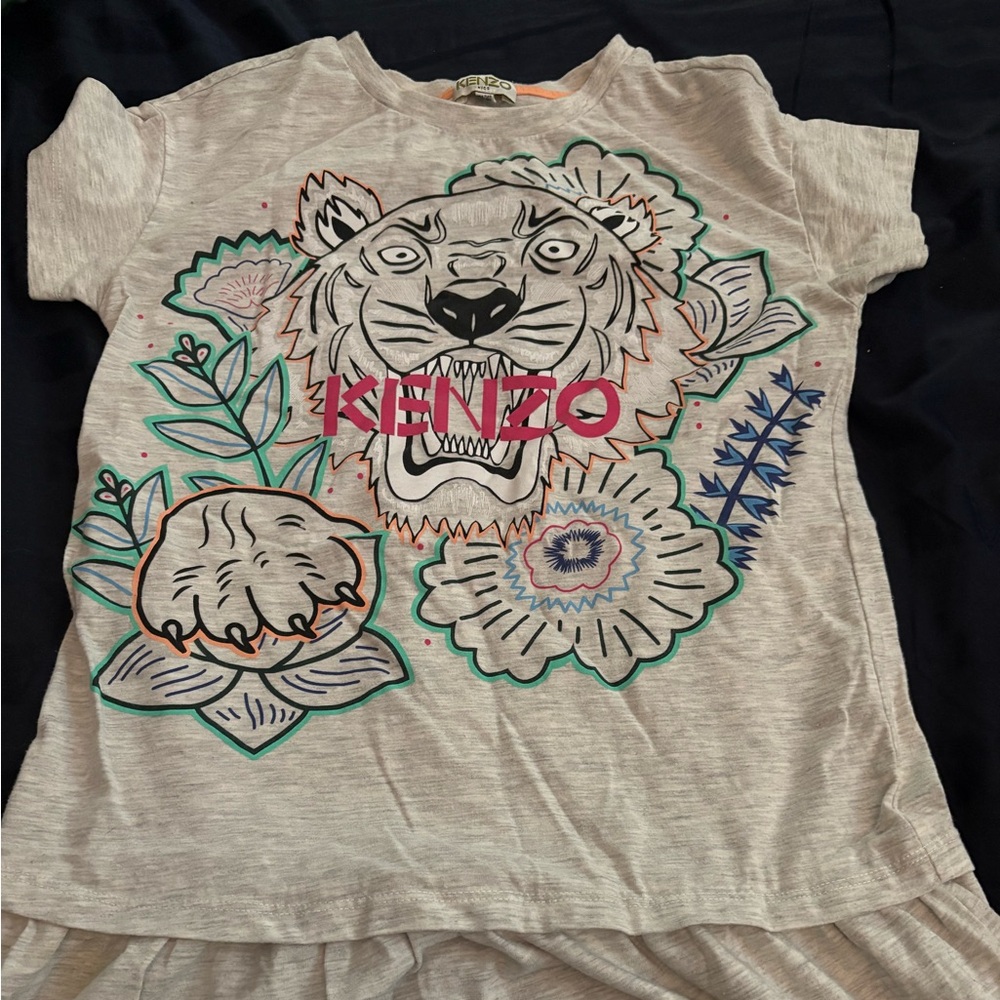 Kenzo Kids Tiger Graphic Dress - Gray